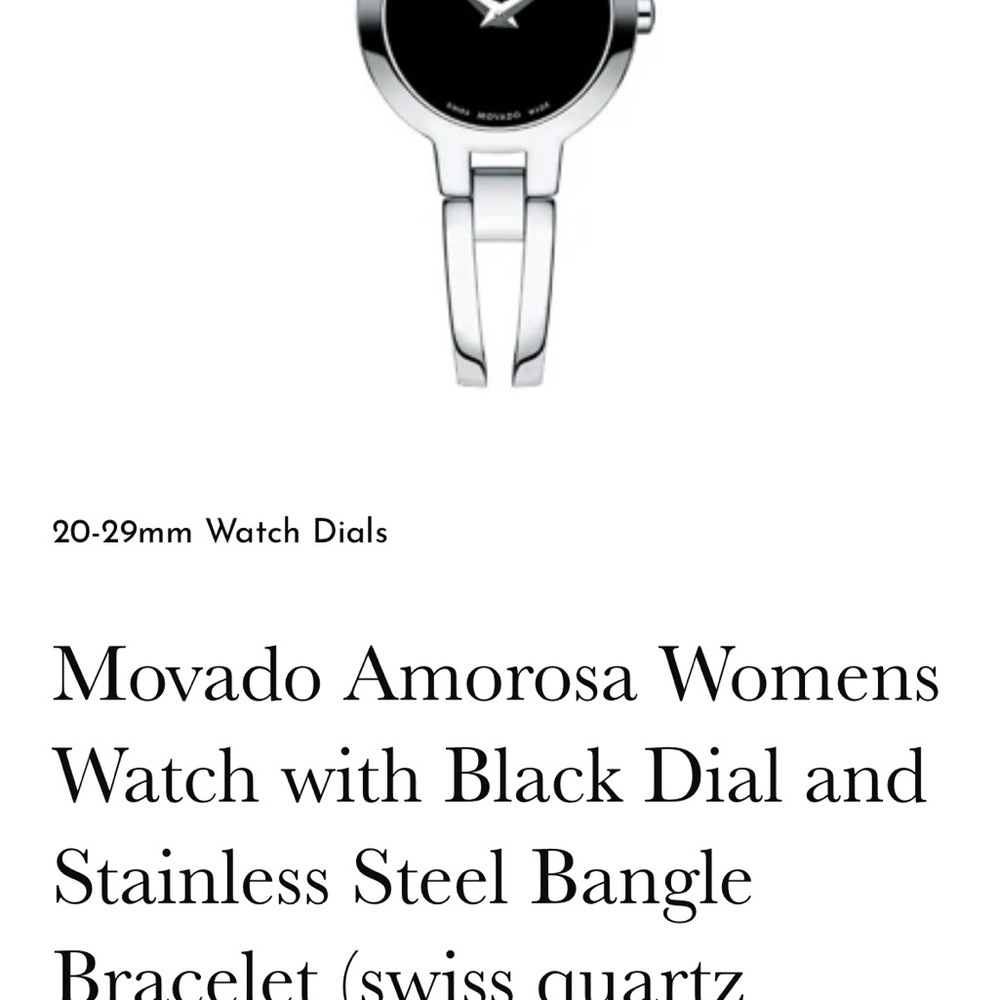 Movado Amorosa Women's Silver and Black Watch
